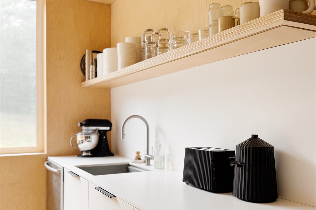 Kitchen with KitchenAid and Alessi toaster and juicer
