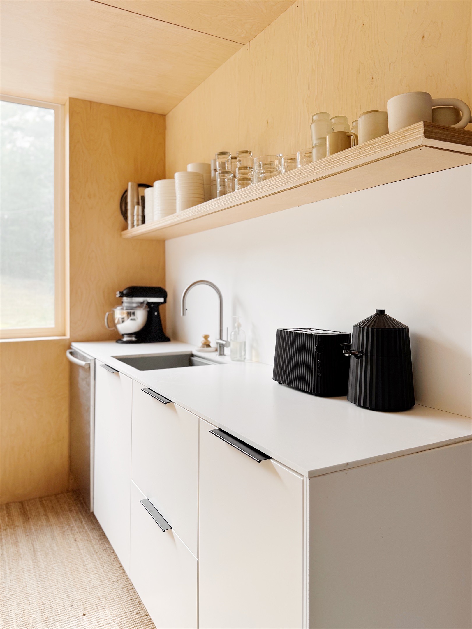 Kitchen with KitchenAid and Alessi toaster and juicer