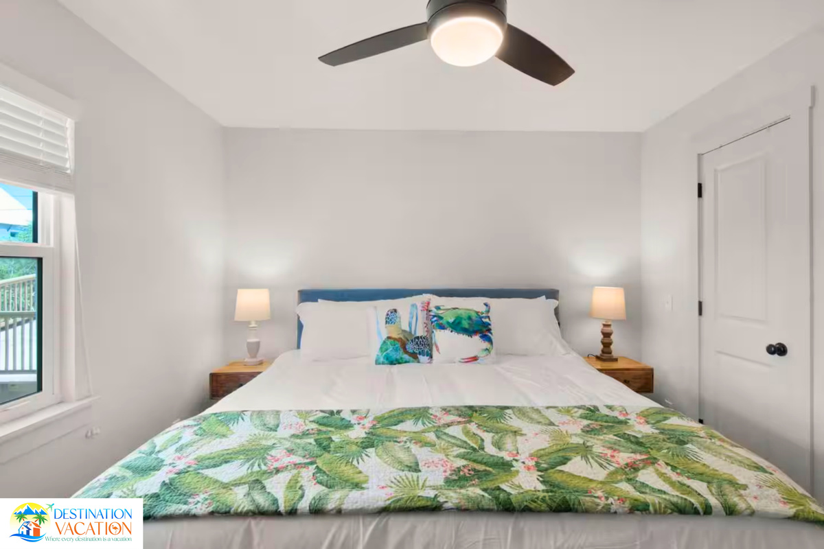 Rest easy in this bright, beautifully appointed bedroom.