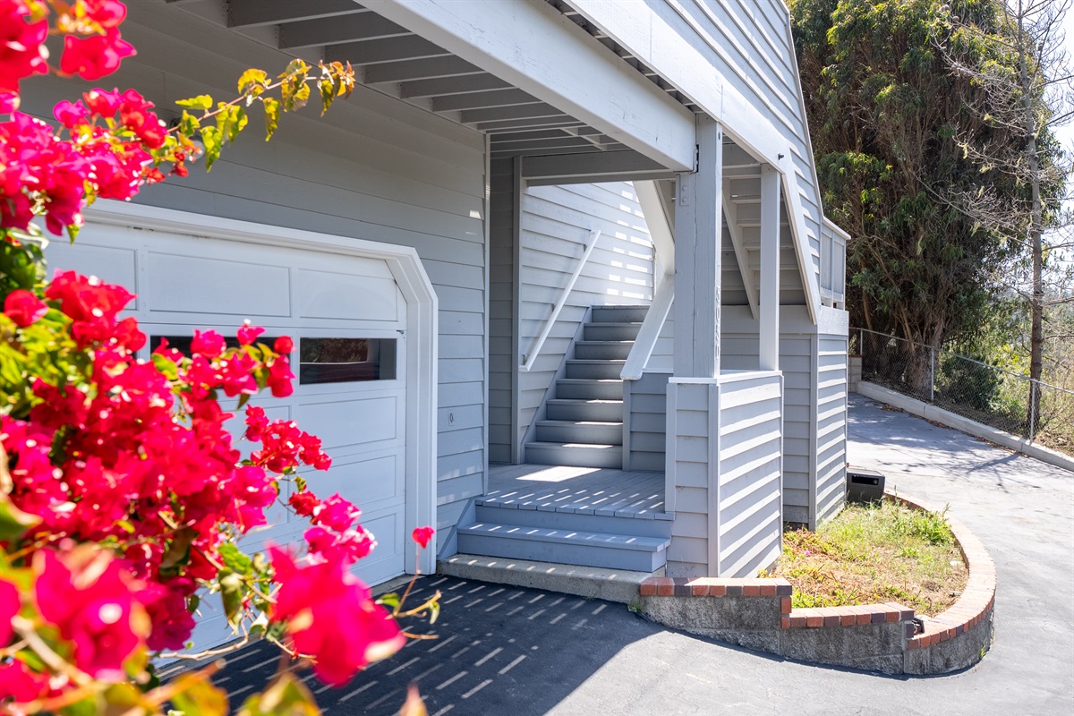 Split-level entry featuring a private garage in this updated home.