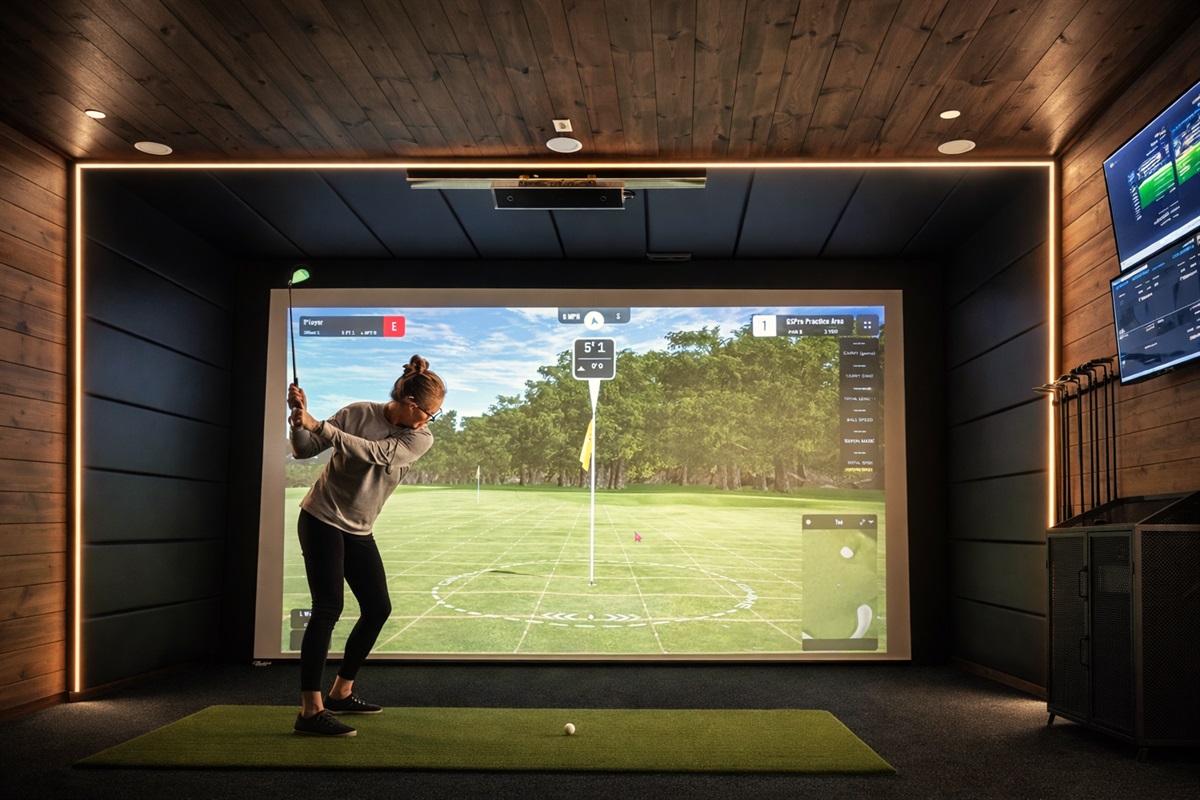 Floor 1 (Basement) - Game Room: Golf Simulator 