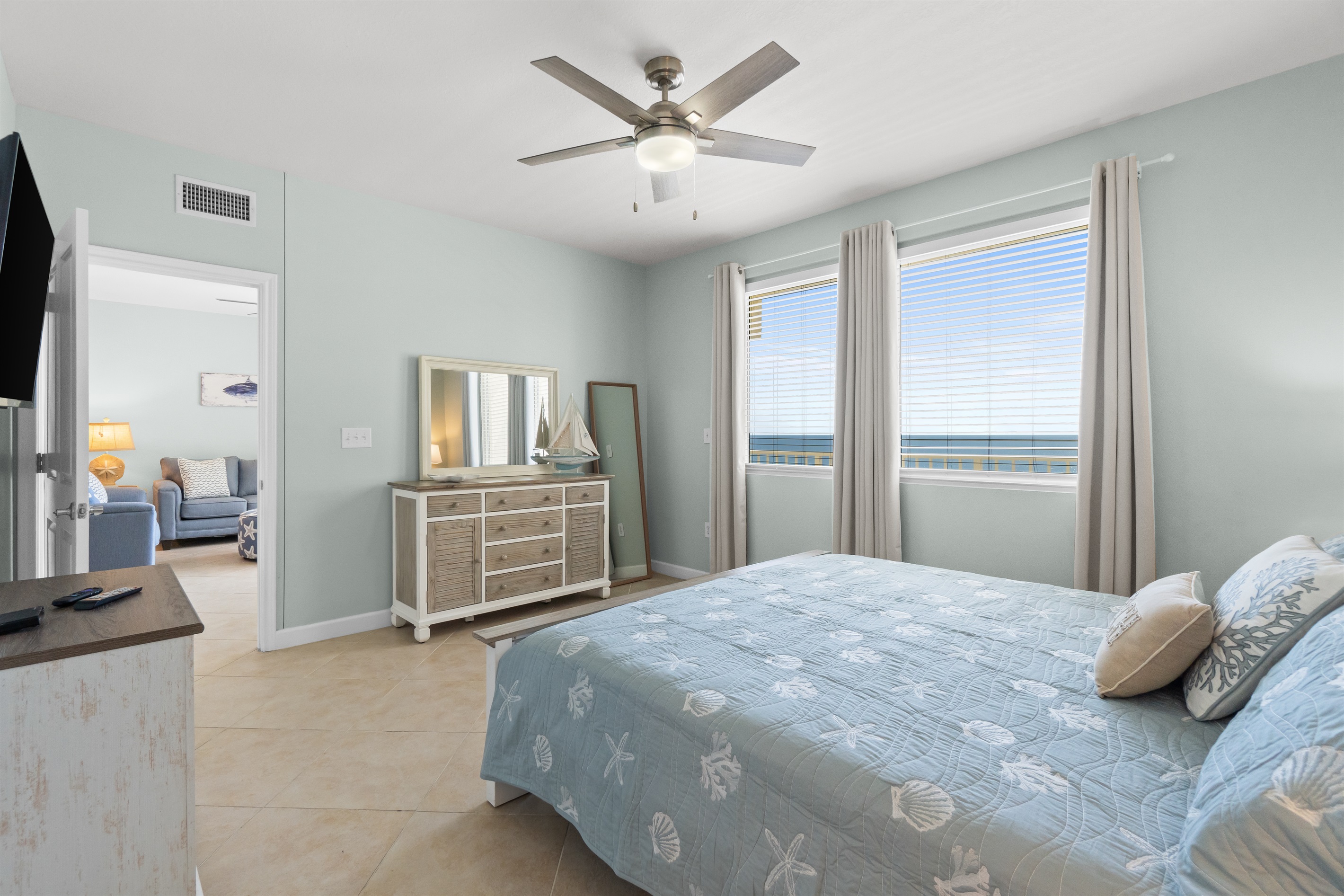 Lots of natural light, should you want it, and black out curtains in case you don't.