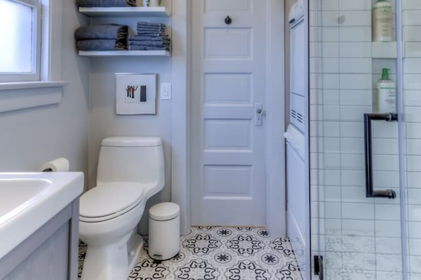 bathroom new new fixtures and tile floor