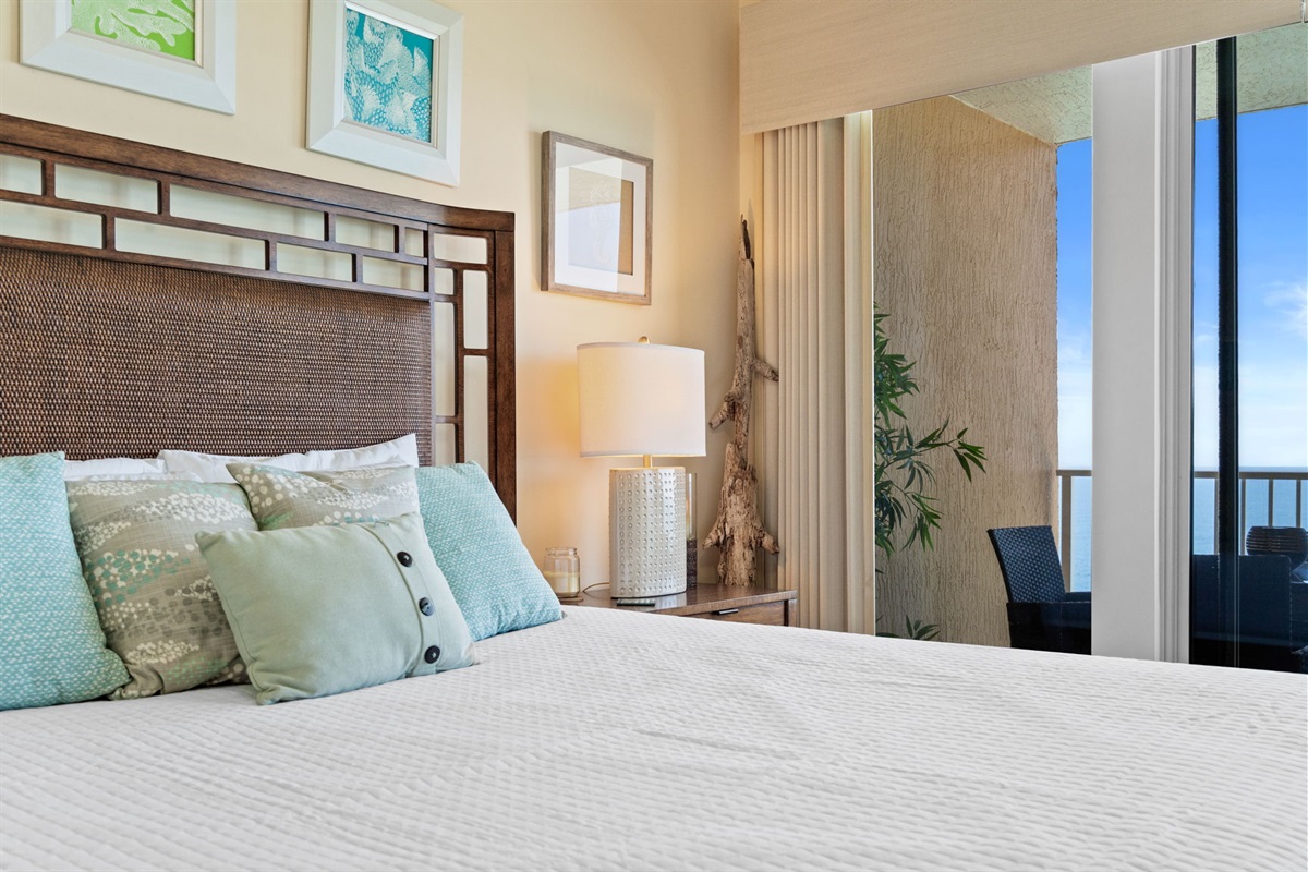 Master Bedroom with King Bed and Beach Views