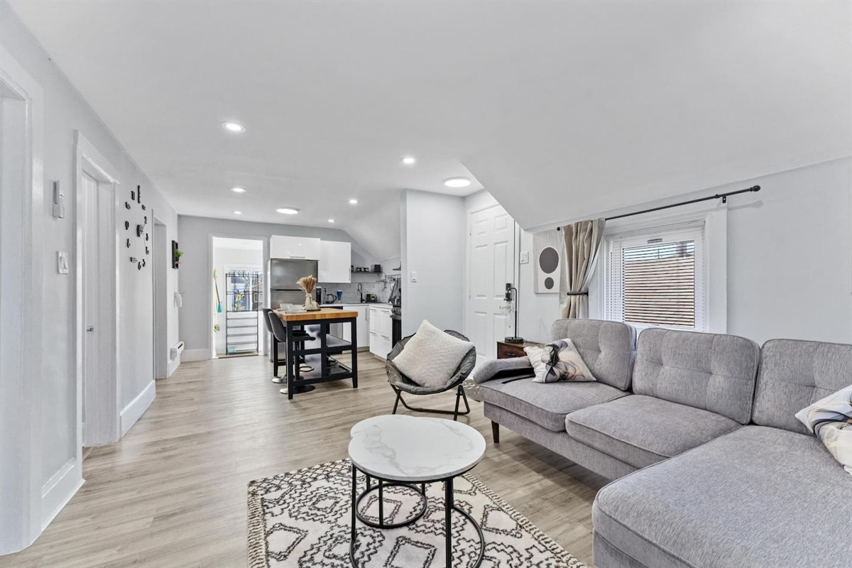 Overview of open plan living space