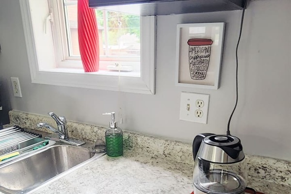 Well Lite sink area with over head light