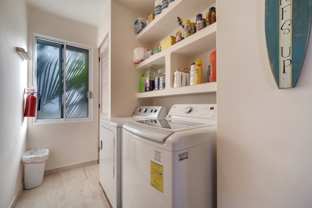 In villa laundry room