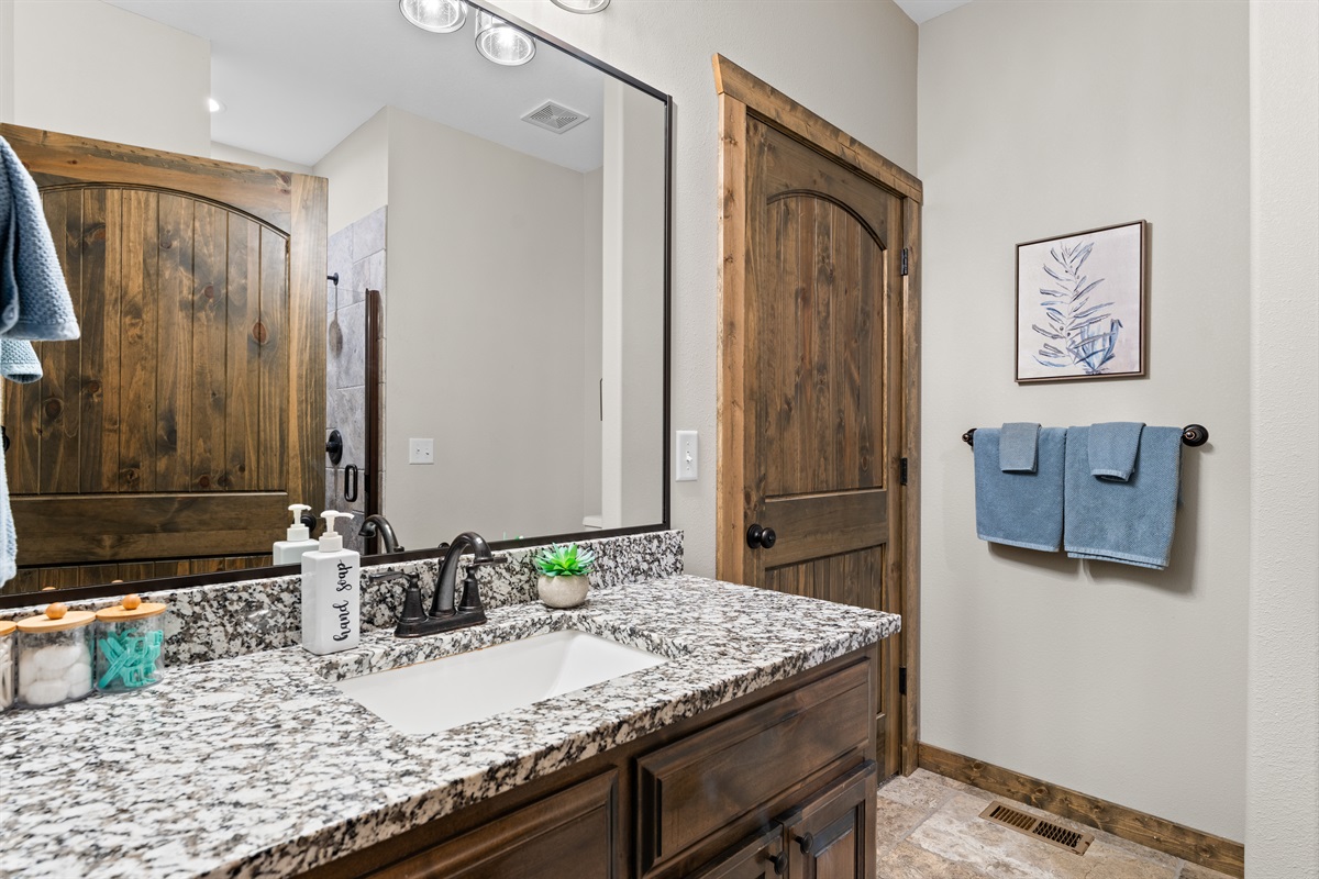 Bathroom #2 on Main level also has a shower