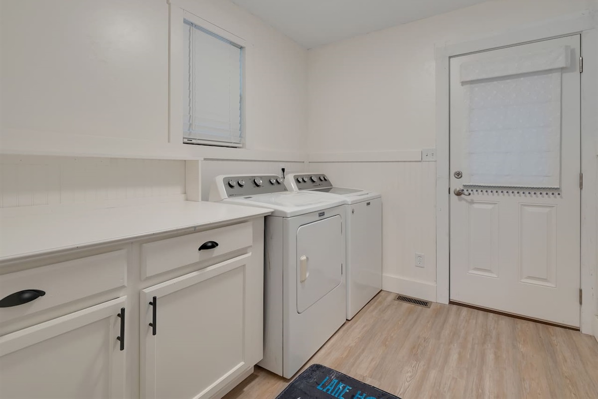 Washer and dryer, deck and dock access