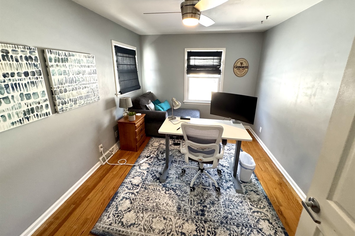 Home Office w/ Standing Desk and a view of the Sunshine!