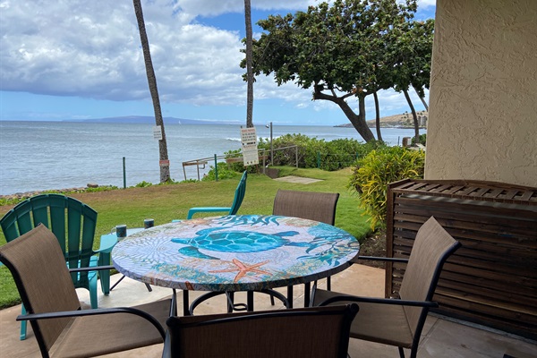 Seating for six. We also have two more dining chairs if needed.