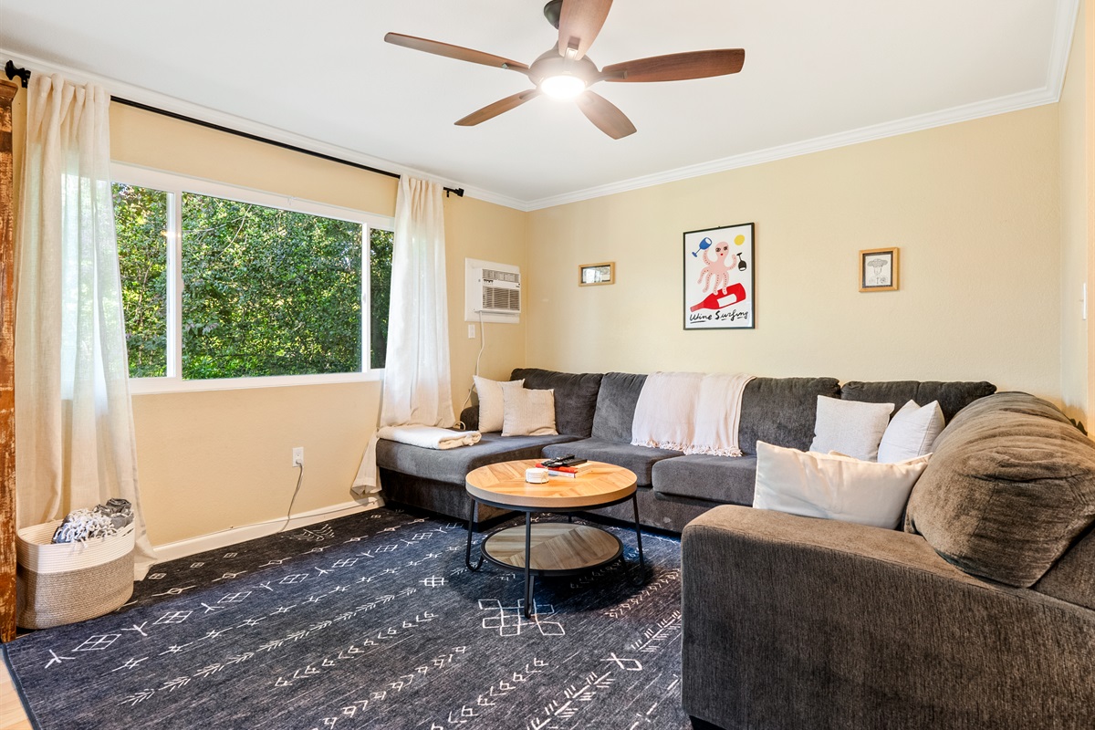 Sink into the plush sectional for a cozy movie night or a quiet afternoon nap.