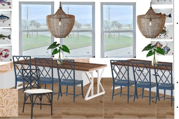 The dining area is designed for everyone to come together: 14–15 seat at the tables plus 6 at the kitchen island. After a full day of beach time and island adventures, gather for dinner, linger a little longer, and share the stories from your day.