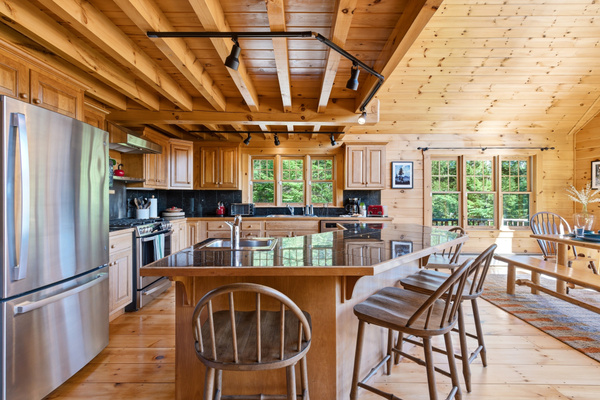 Enjoy cooking and gathering in a bright, open space with beautiful views throughout the home.