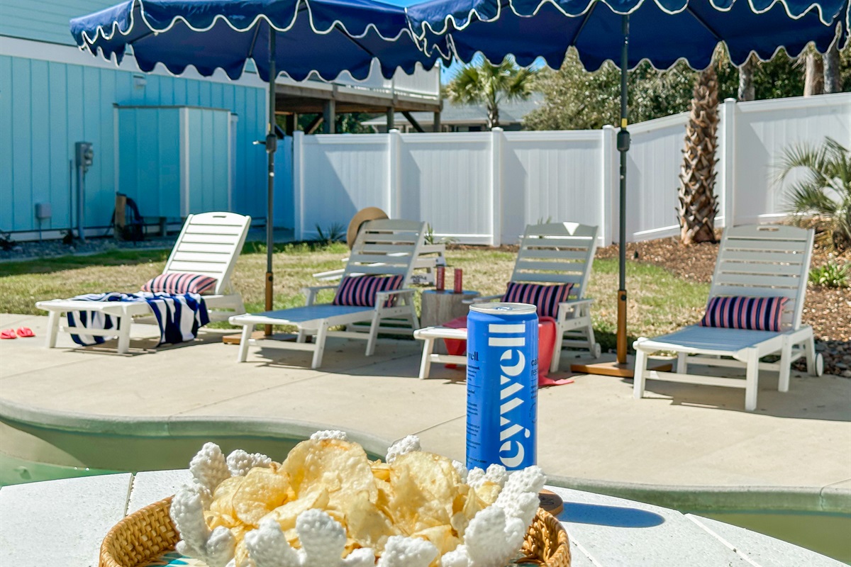 Take a dip, then dry off with a drink and a snack.
