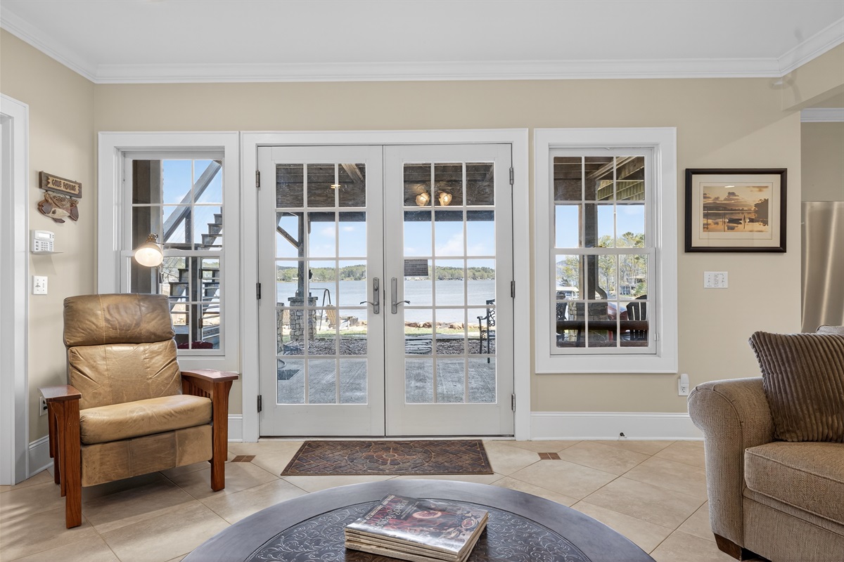 Basement outdoor area- heading to Lake and back yard 