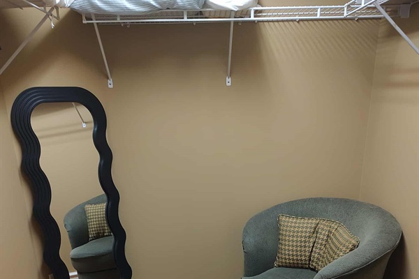 Enjoy the dressing area located inside the large walk in closet in the Primary Bedrrom