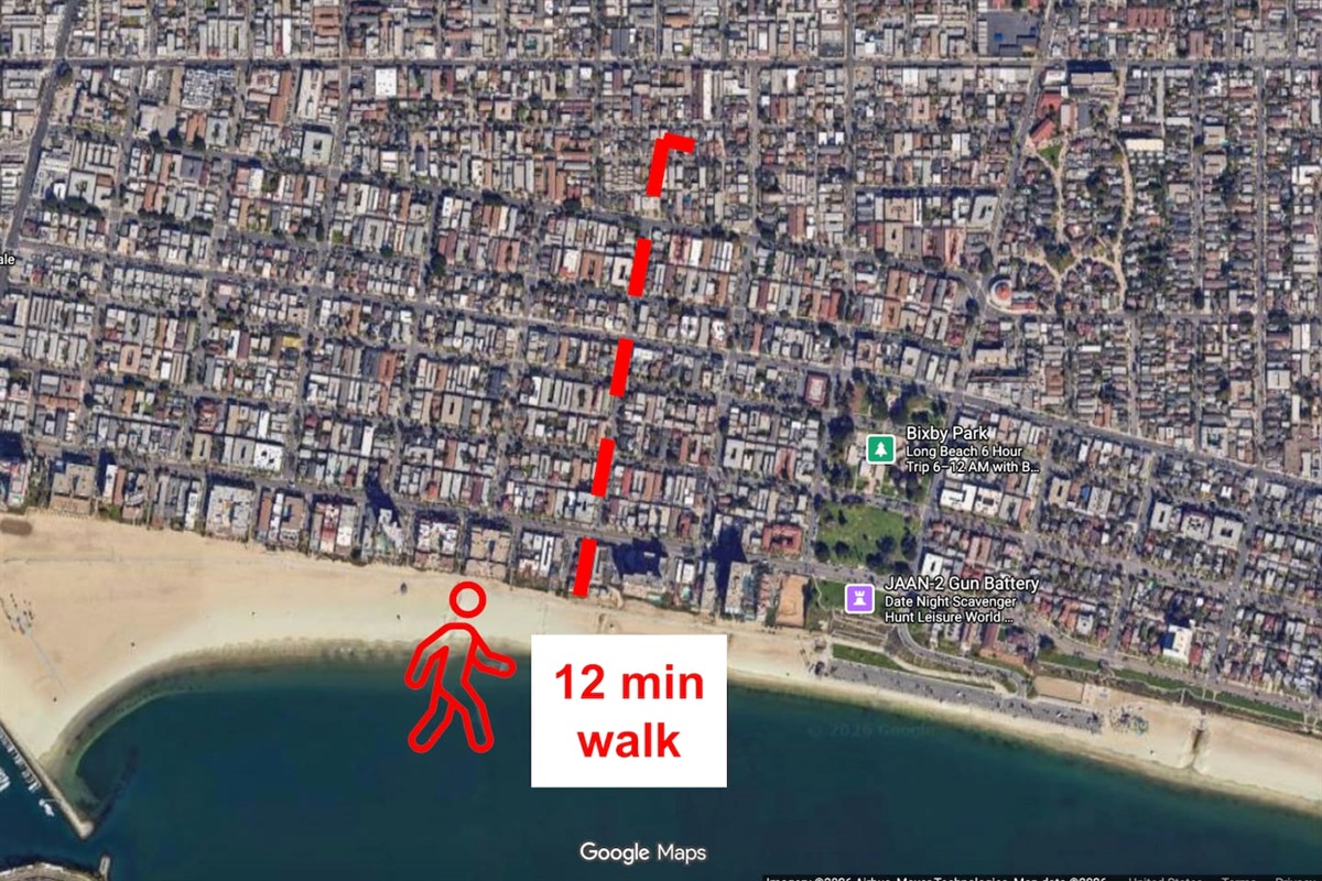 12-minute walk to the beach