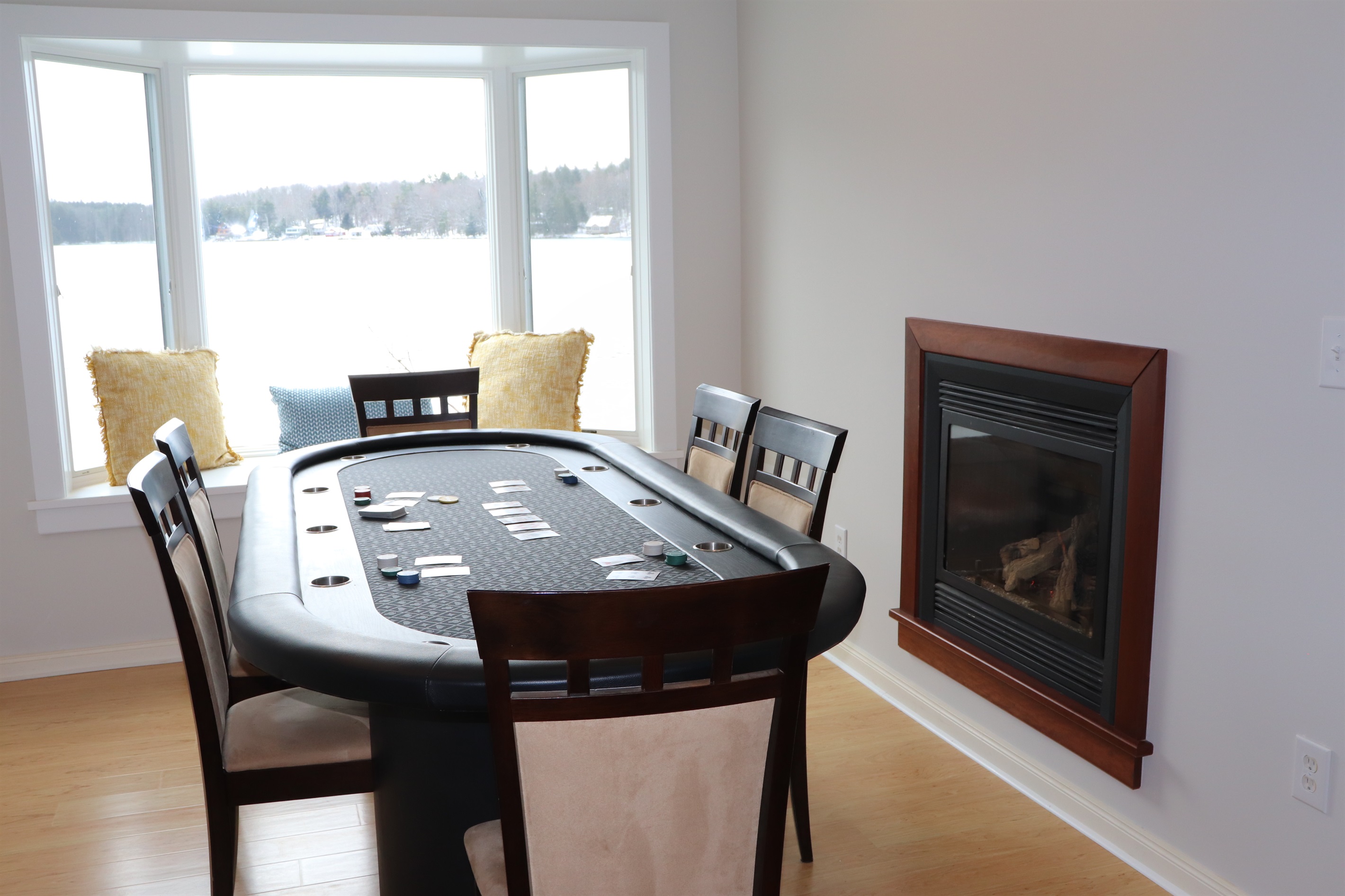Poker table overlooking the lake!