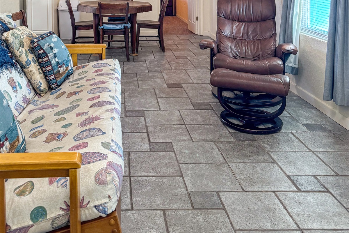 Living room and dining area