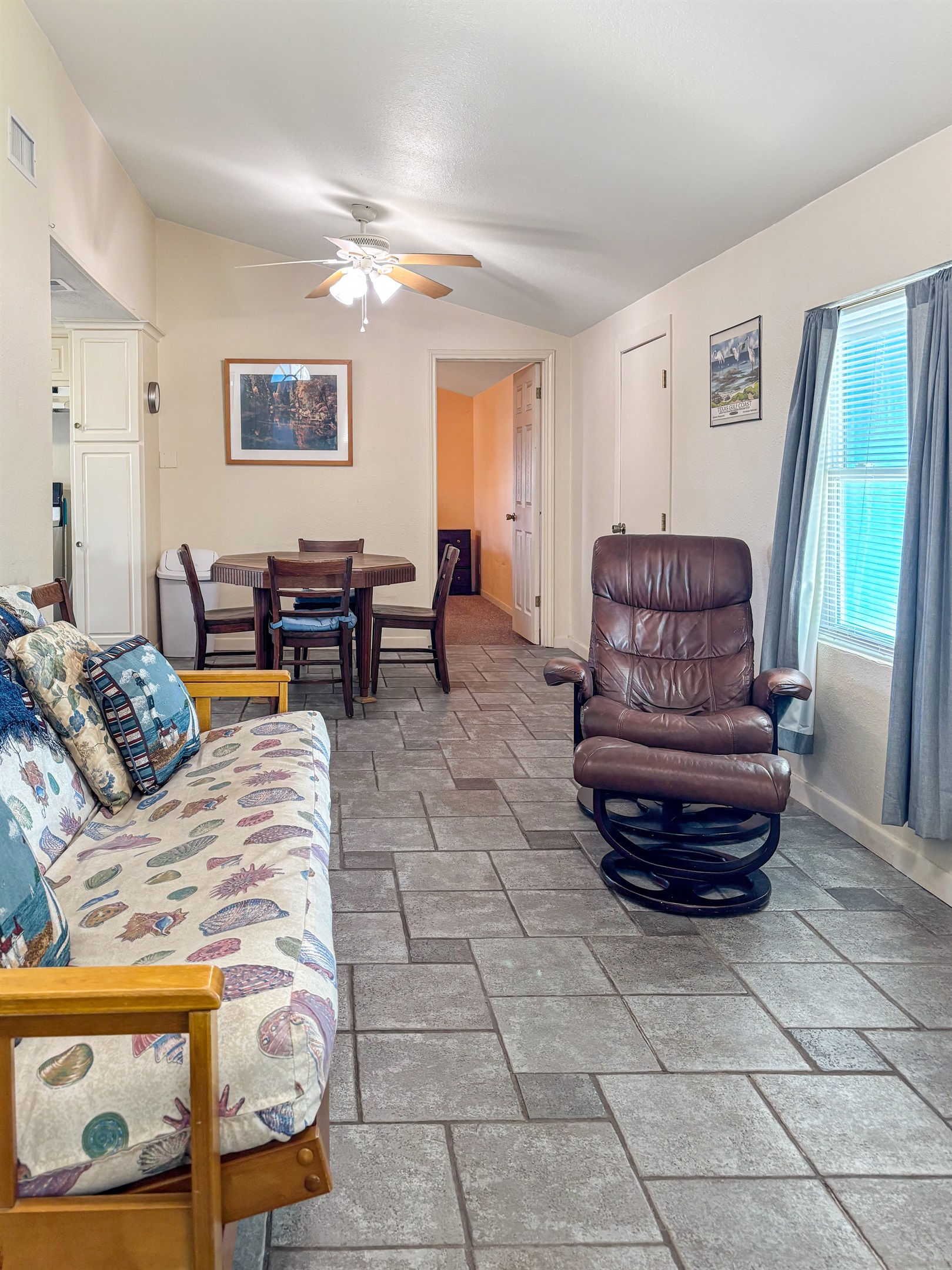 Living room and dining area