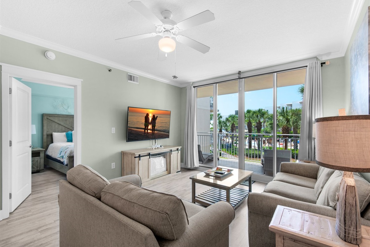 Living room with balcony access