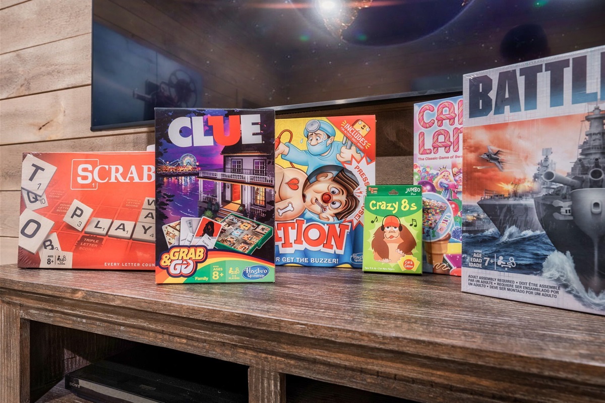 We’ve stocked the home with many board games. Use ours or bring your own!