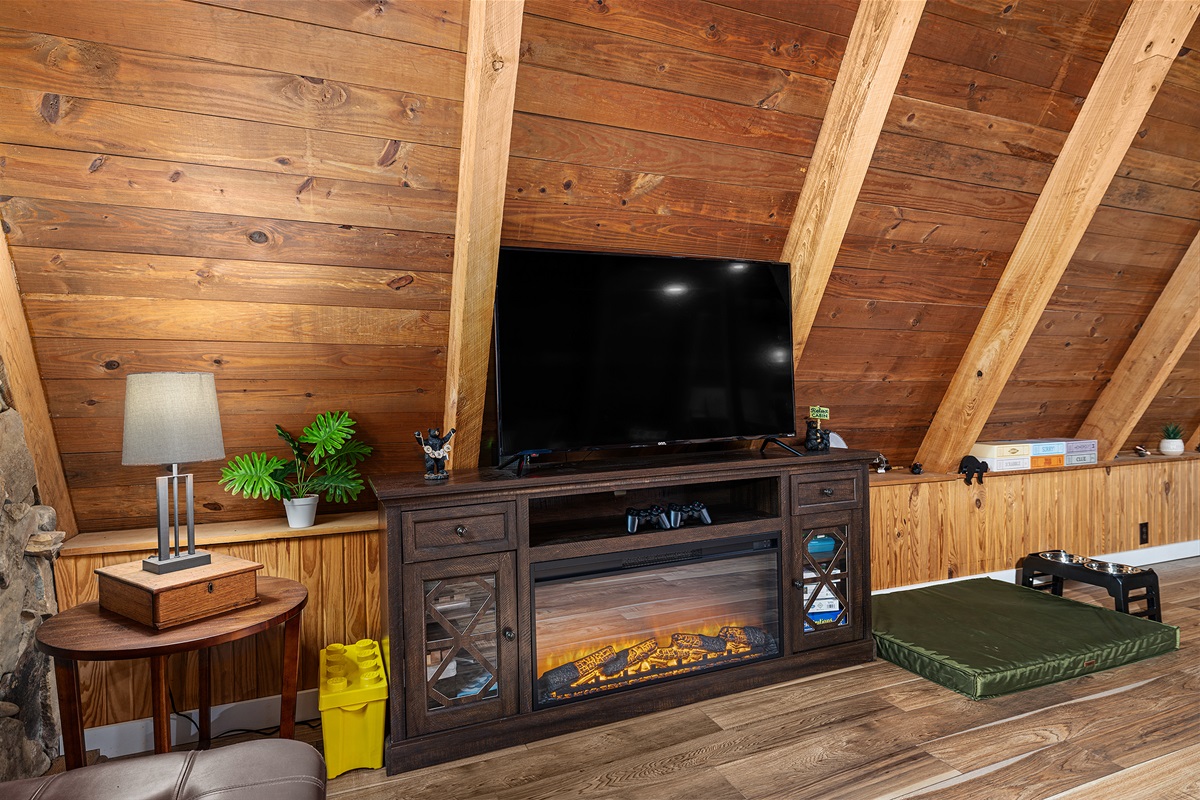 The living room offers ample space for your group.