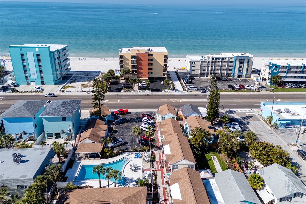 Right across the street from the beach