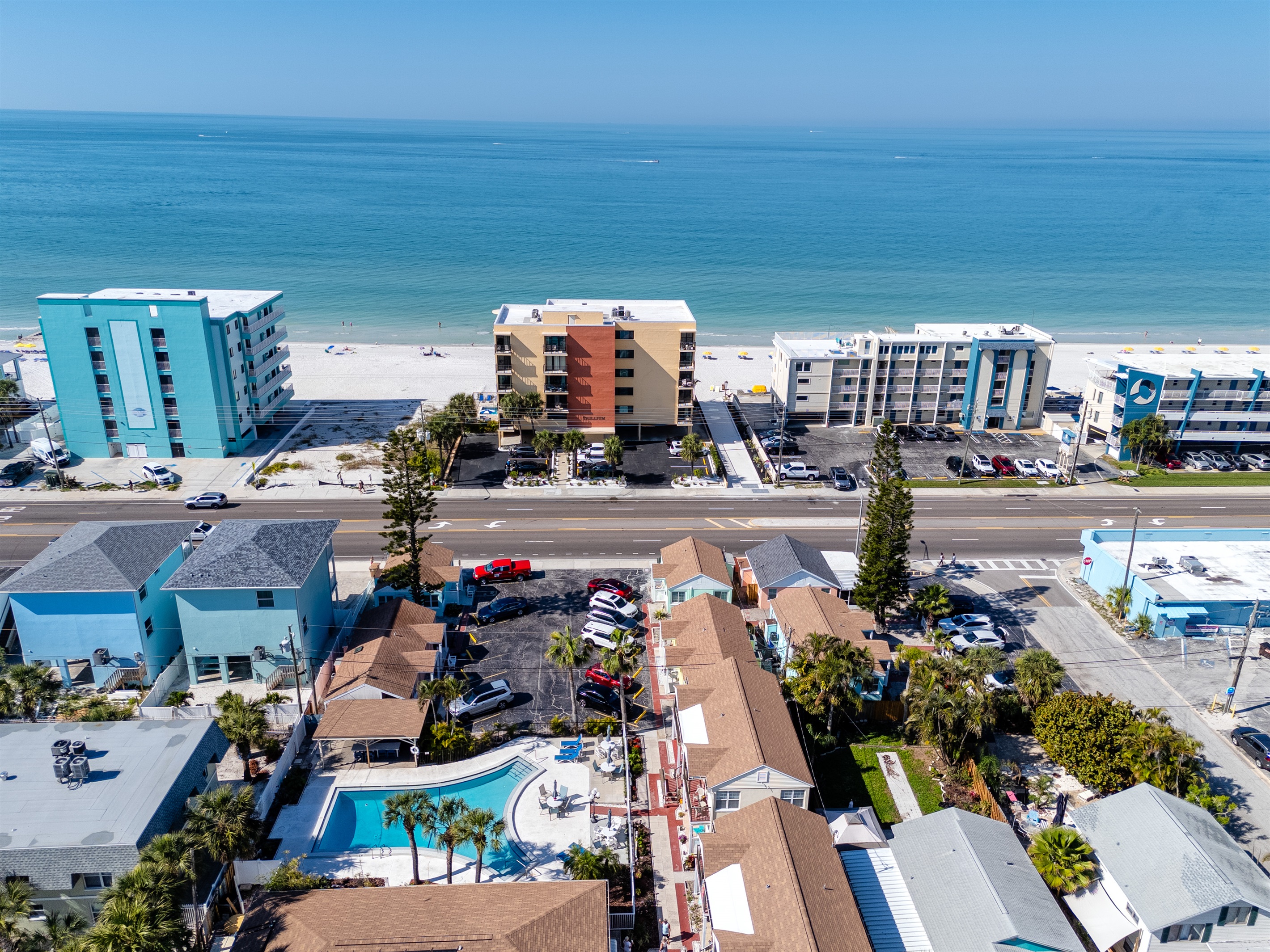Right across the street from the beach