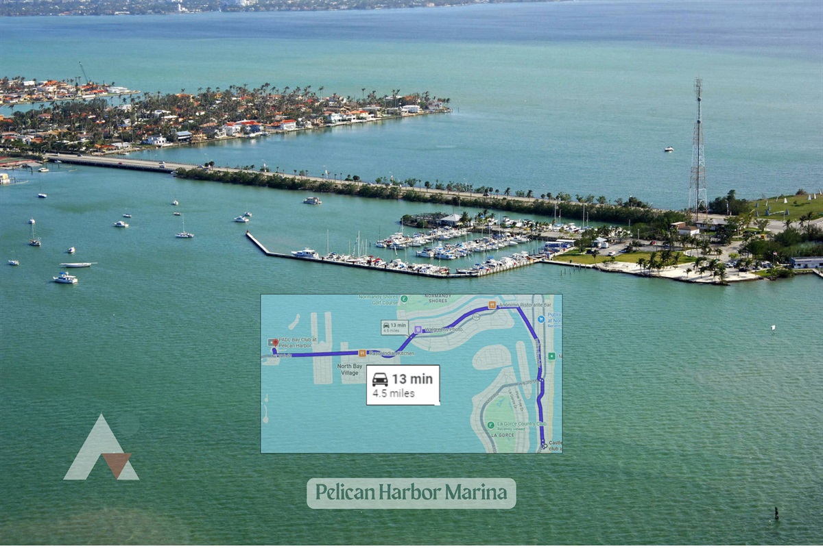 Pelican Harbor Marina is situated along the 79th Street Causeway, offering easy access to northern Biscayne Bay. The marina is a popular launching point for commercial boat rentals, jet ski excursions, and water sports. 