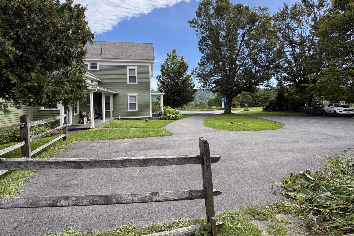 Parking area and circular driveway