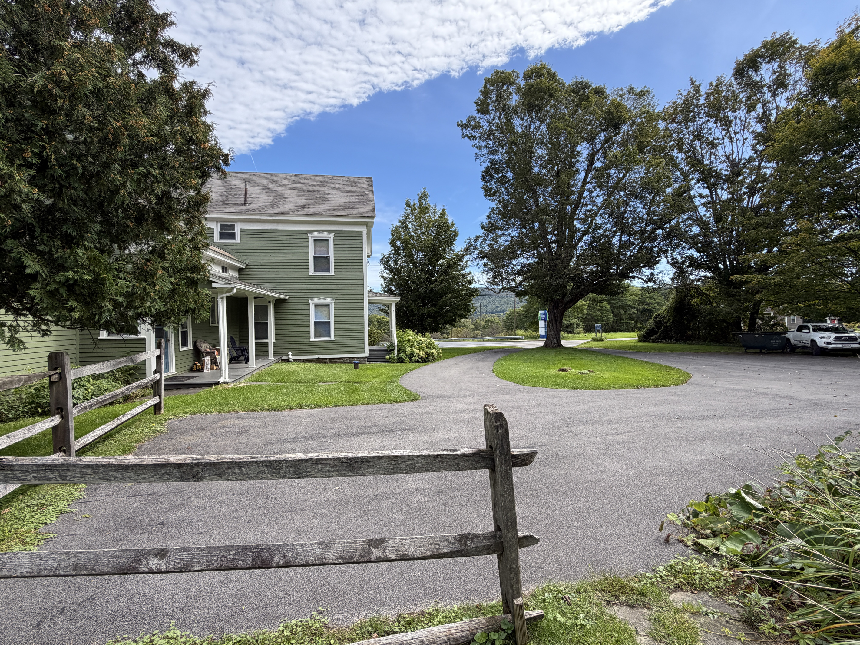 Parking area and circular driveway