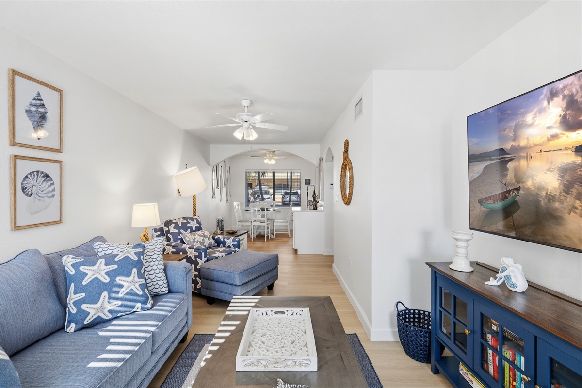 B111 unit - fully remodeled in 2026! Queen sleeper sofa in the living room