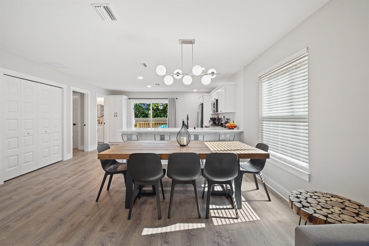 Dining table seats 8