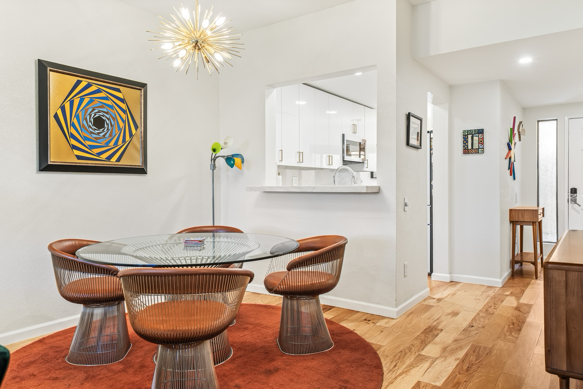 Dining area facing kitchen