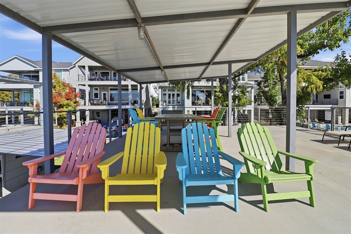 Watch the Lake from a Shady Spot on the Upper Deck of the Boat Dock