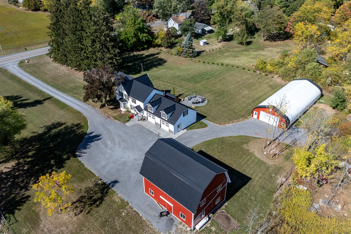 Charming red barn and cozy home on a scenic lot — a dream Finger Lakes getaway
