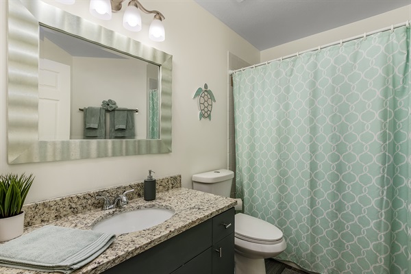 Second full bathroom with bathtub/shower. 