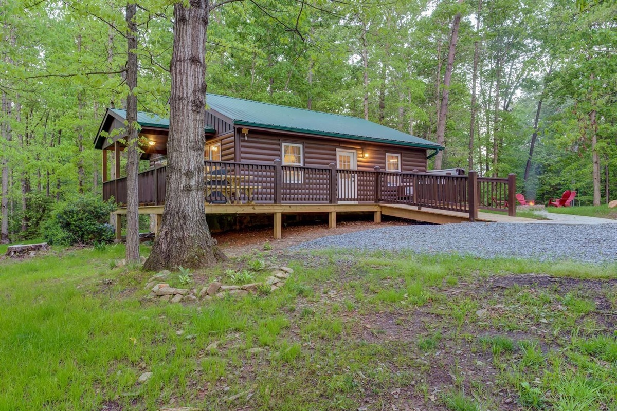 Large porch on cabin