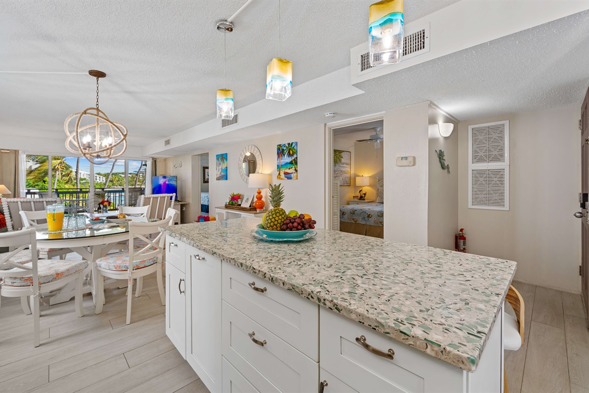 Extra space for preparing island-inspired meals.