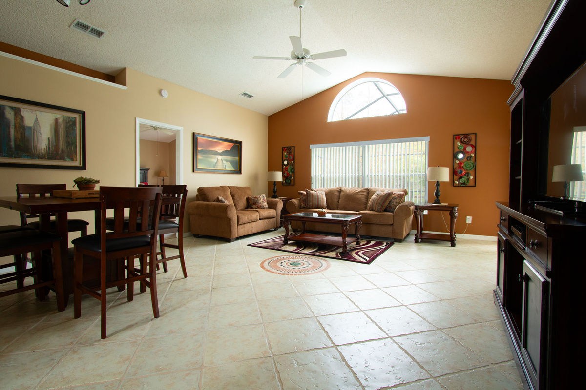 Living Room with adjacent Dining Room.