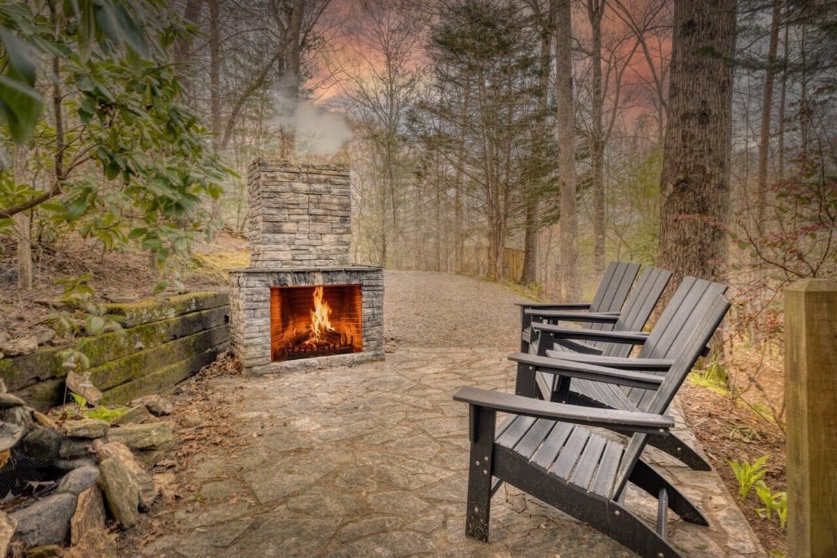 Outdoor fire area for s'mores