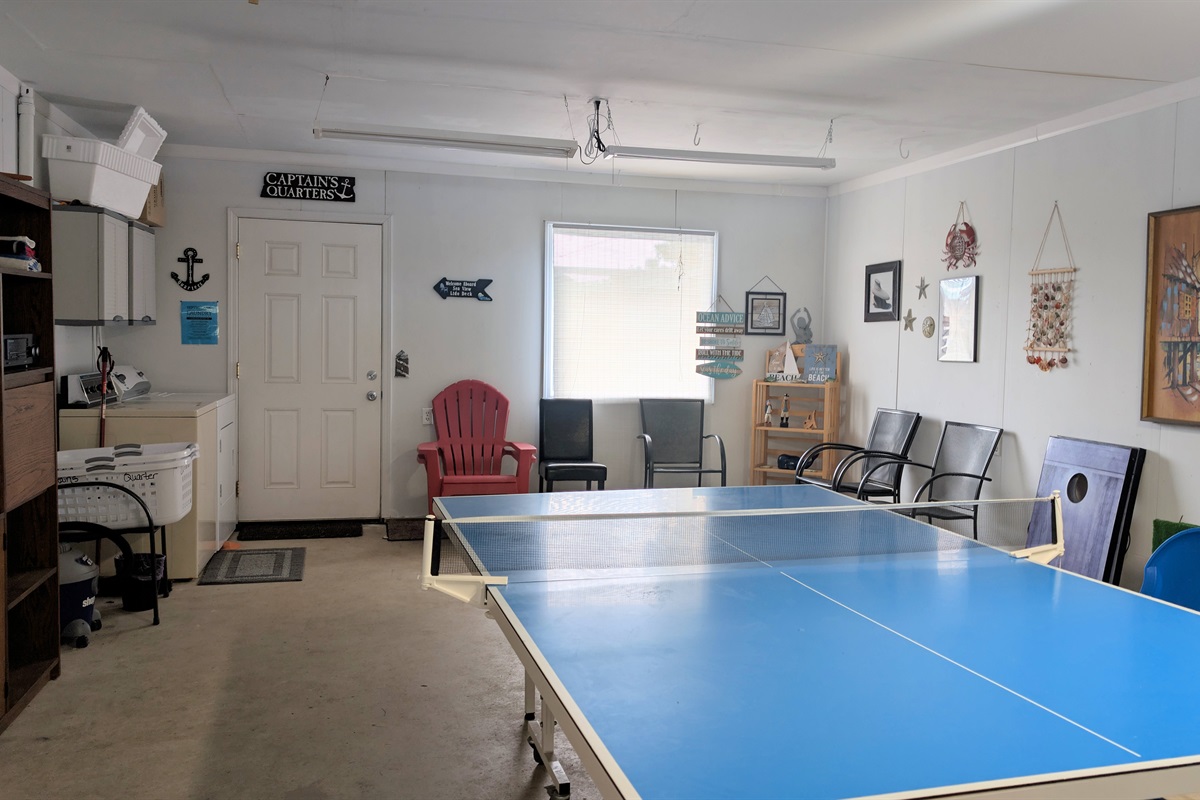 Ping Pong table in heated garage