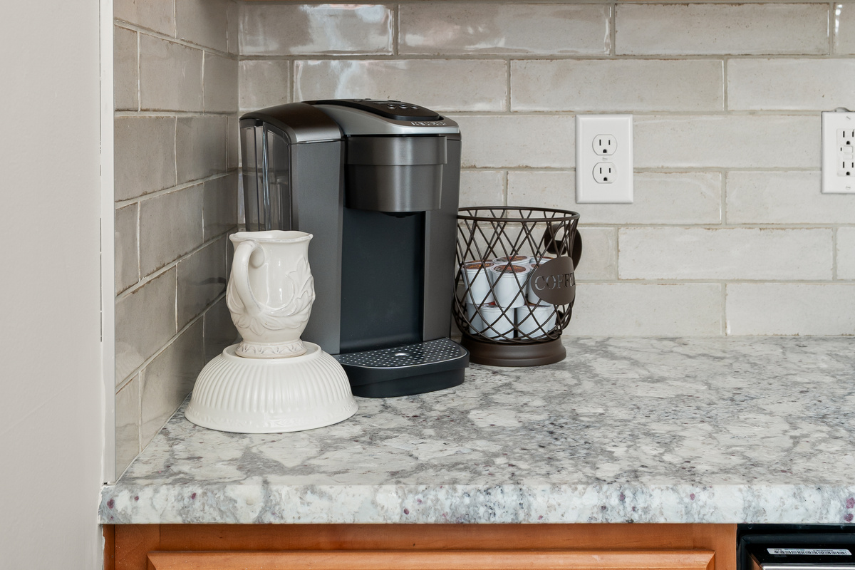 Start your morning off right with our pod-style coffee maker. We've included a starter supply of coffee so you can enjoy that first cup before heading out for the day.