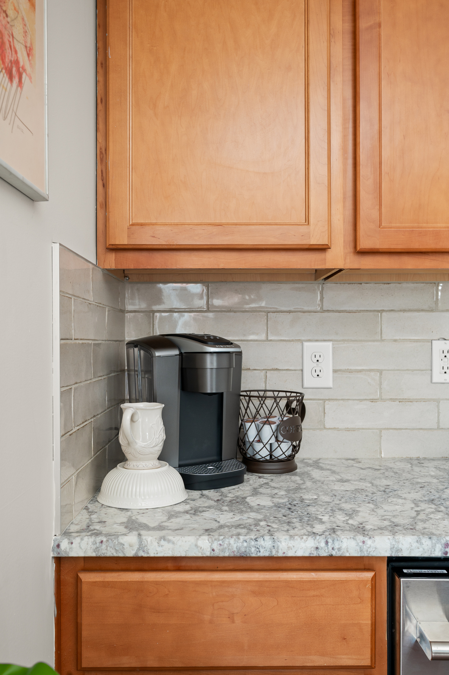 Start your morning off right with our pod-style coffee maker. We've included a starter supply of coffee so you can enjoy that first cup before heading out for the day.
