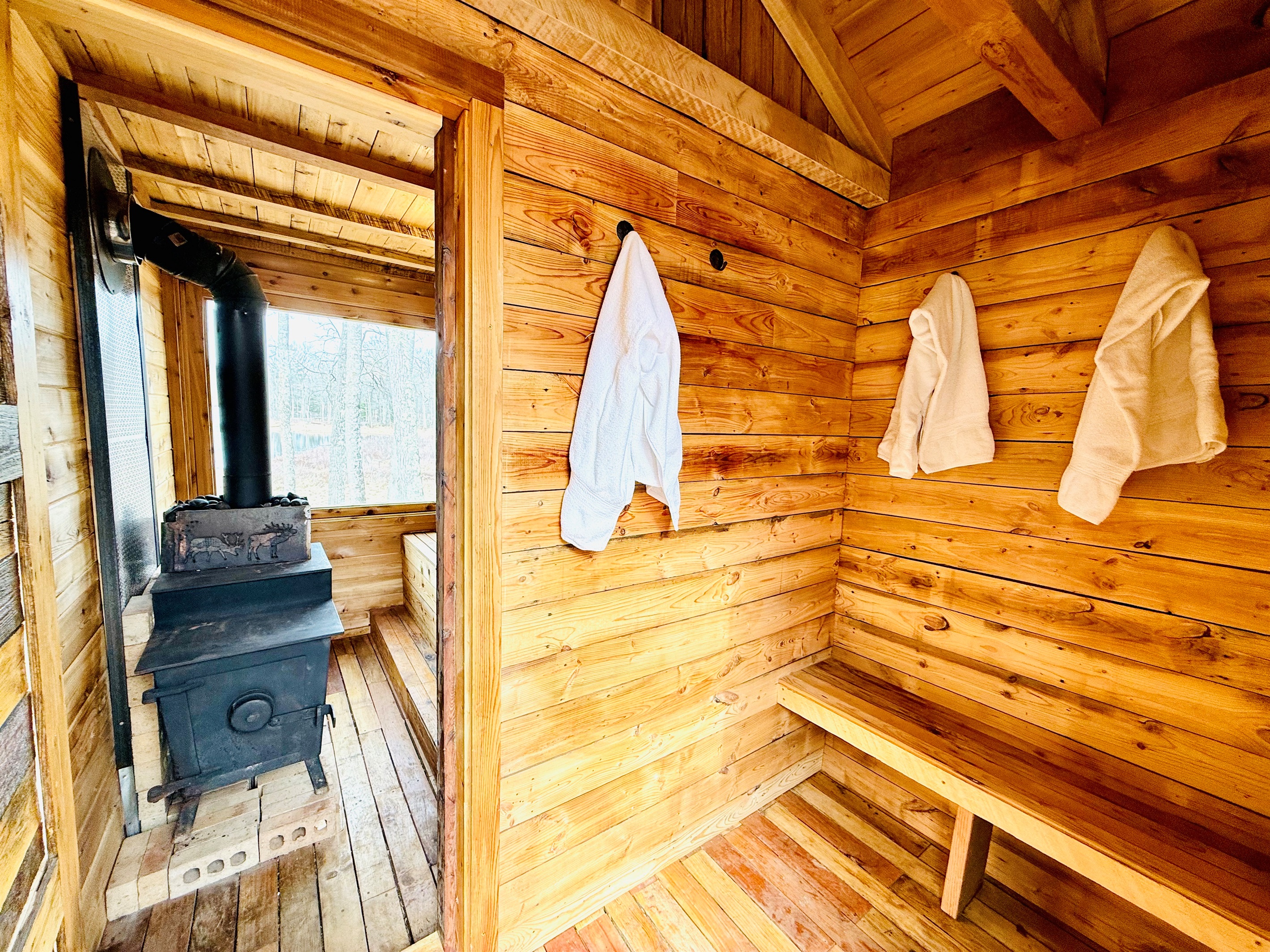 Changing room inside the sauna