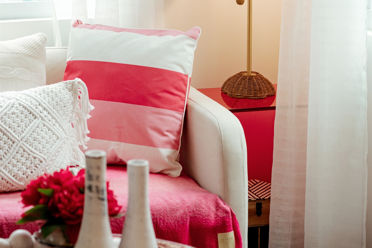 The office area is cozy yet spacious, with plenty of room for intimate conversations or working from the desk.