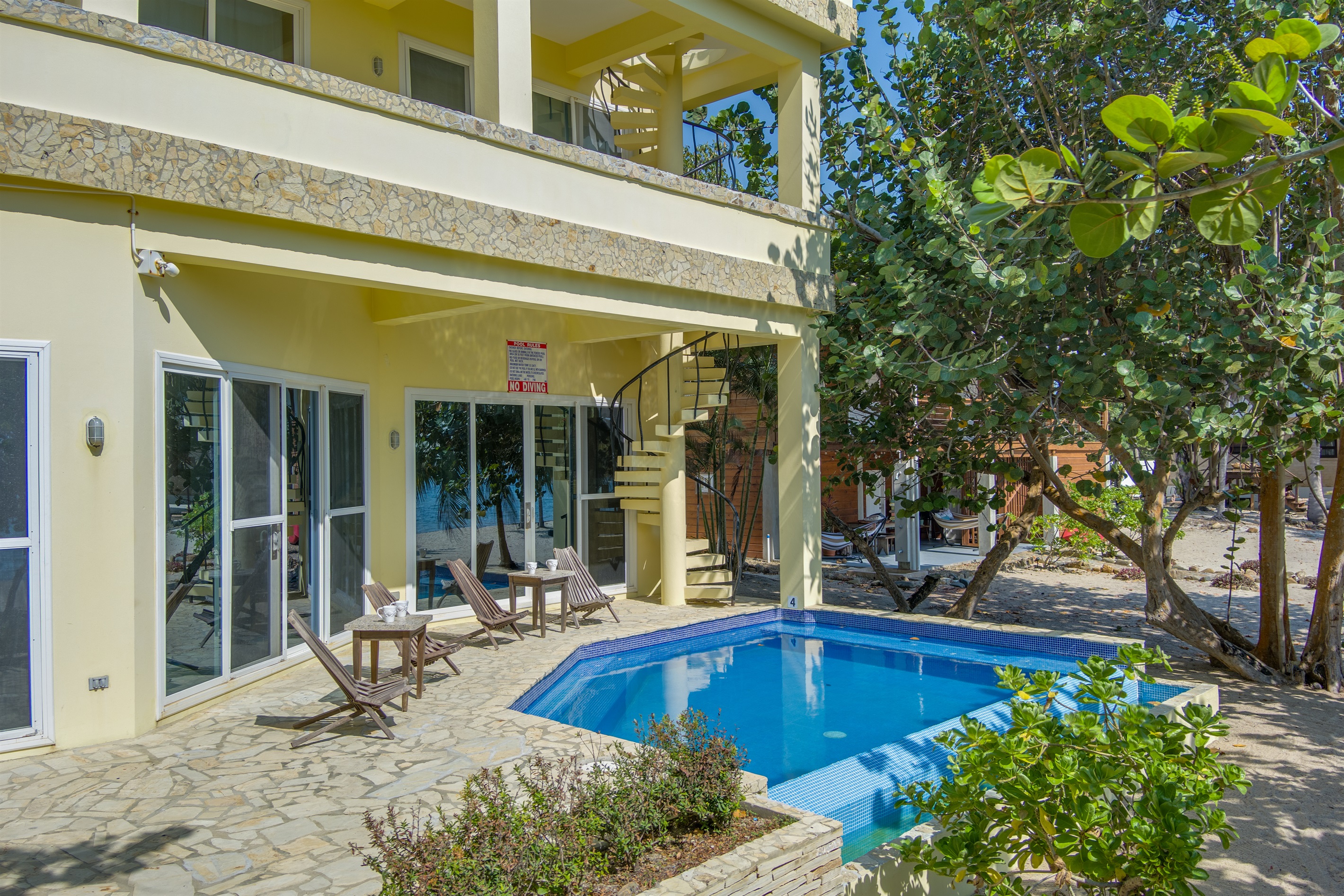 Pool with Clam Chairs