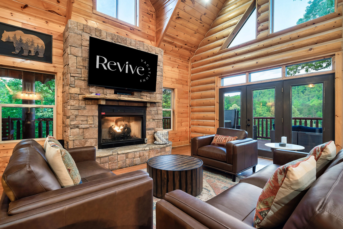 Family room featuring a 75" TV for movie nights and game days.